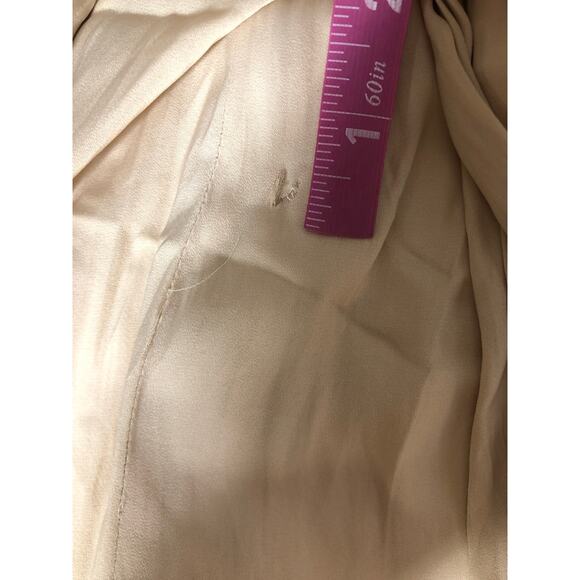 Love Whit Port Dress Tie Waist Short Sleeve Button Front Midi Nude S - Picture 11 of 15